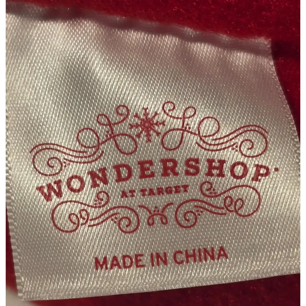 Wondershop Christmas Stocking Red White Striped Monogram M Knit 18 Inch